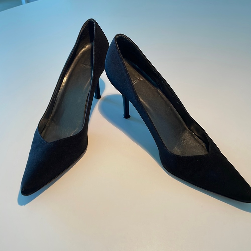 Stuart Weitzman Black Fabric Heels